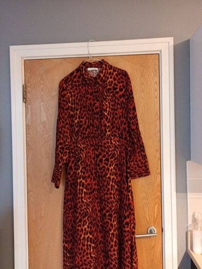 Primark  Animal  Print  Dress With Self Tie Belt At The Back.   Size 12.  New.