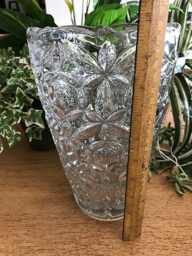 Vintage Heavy Tall Glass Vase