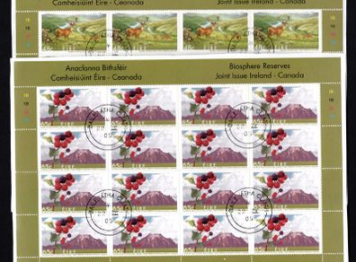 2005 Ireland Biosphere Reserves Stamp Sheetlet Plate 1A1A1A1A Fine CDS Used with Dublin cancel of 22nd April 2005 (Frist day of issued) on envelope extract.