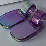 Metallic Purple Retro Buckle Iridescent Earrings Image 10