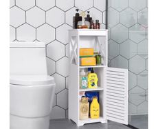 Waterproof Bathroom Cabinet,Floor Standing Bathroom Storage Unit,Multi-Purpose Bathroom Furniture Cabinets with Door and shelf,Suitable for Bathroom,Living room,Corridor,Bedroom,White.