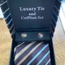 NEW Henri Ross Cufflinks and Tie Set in Box Image 3