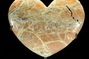 Smithsonite Heart Shaped Stone - Natural Stone, Metal Stand