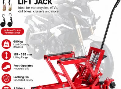Hydraulic Motorcycle Lift Jack 1500lb / 680kg  Heavy Duty ATV & Motorcycle Hoist Stand