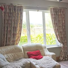 Red Cream Curtains