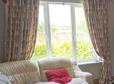 Red Cream Curtains