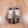 Clarks Mauve Taupe Suede Studded Ankle Strap Block Heels Image 6