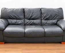 Black Leather Sofa & 2 Armchairs  FREE Delivery