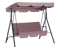 Outsunny 3-Person Porch Swing with Stand, Outdoor Swing for Patio Porch with Adjustable Tilt Canopy & Comfortable Swing Bench-Style Seat, Steel Frame (FREE POSTAGE)