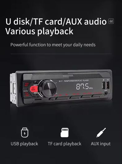 Car Audio Radio 1 Din MP3 Car Stereo Bluetooth FM AUX In USB Colorful Buttons APP Remote Control 1Din Multimedia Player