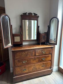 Antique walnut 3 mirrored Dressing table