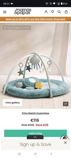 Playmat baby gym and tummy pillow