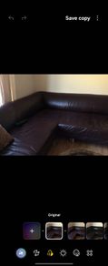 Real leather corner sofa