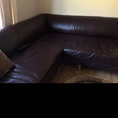 Real leather corner sofa