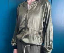 Khaki green bomber jacket. Size M
