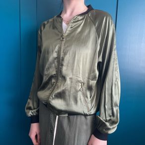 Khaki green bomber jacket. Size M