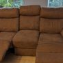 Suede leather Three seater Sofa. Image 2