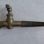 Antique French solid brass oak barrel tap or spigot Image 4
