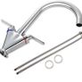 Kitchen Sink Mixer Taps Monobloc Swivel Spout Chrome Brass Dual Lever with Hoses (FREE POSTAGE) Image 5