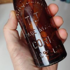 146 - Vintage Thomas Jennings Cork Clear Glass Collectible Decorative Bottle