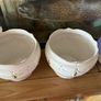 Plant Pot white & gold detail x 2 Image 2