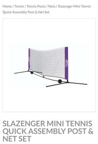 Slazenger Mini Tennis Quick Assembly Post & Net Set