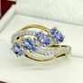 Tanzanite & White Zircon 4-Stone Ring Image 9