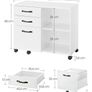 Mobile Filing Cabinet with 3 Drawers, Adjustable Shelf and Lockable Castors Office Cabinet Image 6