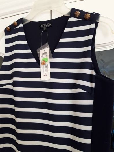 Beautiful New Dress/Tunic/Pinafore Navy/Ivory 10