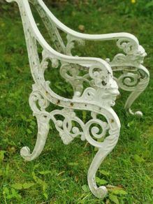Old Heavy Cast Iron Garden Bench Ends