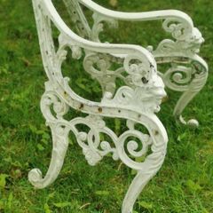 Old Heavy Cast Iron Garden Bench Ends