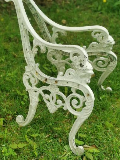 Old Heavy Cast Iron Garden Bench Ends