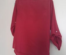 Top in redish pink, 3/4 sleeves