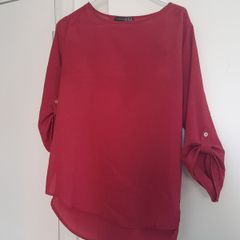 Top in redish pink, 3/4 sleeves