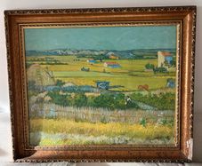Vintage Framed Art Print by Vincent Van Gogh, "The Harvest"