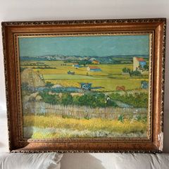 Vintage Framed Art Print by Vincent Van Gogh, "The Harvest"