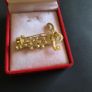 Gold Tone Music Musical Note Brooch Crystal Diamante Treble Clef Scarf Pin Badge Image 6