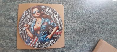 "Be a Fixer" with Tools & American Flag Metal Sign