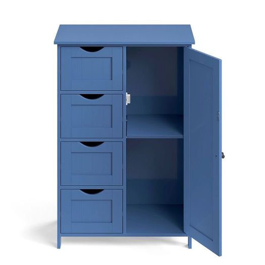 Slate Blue Bathroom Storage Cabinet with Drawers