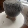 Grey faux fur footstool/seat Image 2