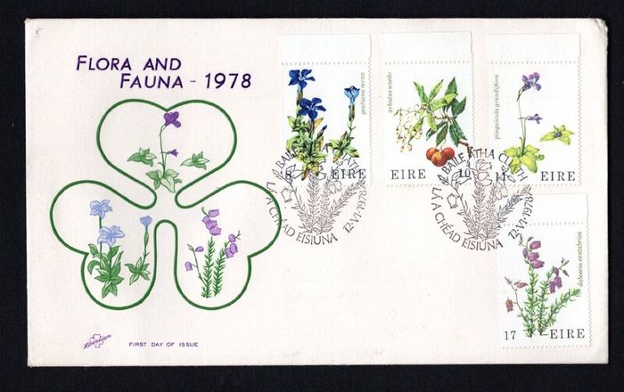 1978 Ireland Fauna & Flora Flowers Commemorative Stamps Illustrated Hibernian First Day Cover (FDC)