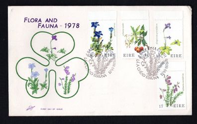 1978 Ireland Fauna & Flora Flowers Commemorative Stamps Illustrated Hibernian First Day Cover (FDC)