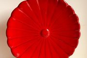 Vintage Ernestine Salerno Italy Red Charger Plate 30cm 1950s MCM Ceramic Platter