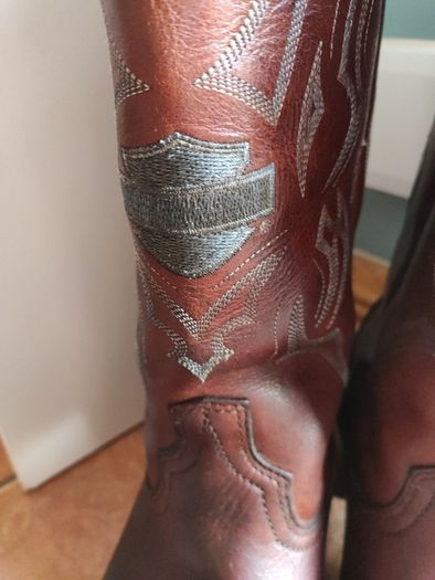 RARE Vintage Harley-Davidson Brown Leather Cowboy Boots Men's Size UK 10