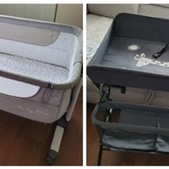 Side crib and changing table