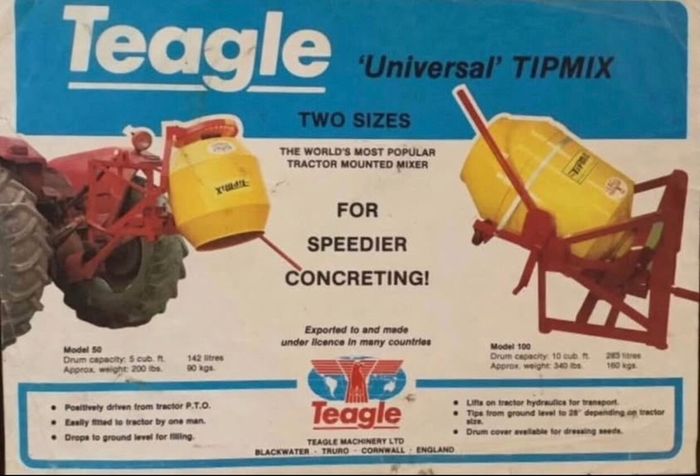 Teagle Tipmix pto concrete mixer