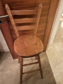 1 x Very Solid Wooden Kitchen Breakfast Bar - Island High Stool - Can Deliver