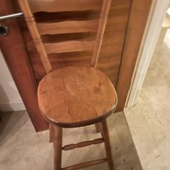 1 x Very Solid Wooden Kitchen Breakfast Bar - Island High Stool - Can Deliver