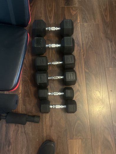 Dumbells and bench