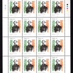 2017 Ireland The 150th Anniversary of the Death of Thomas Francis Meagher, 1823-1867 Commemorative Stamp Sheetlet Plate 1A1A1A1A Mint Never Hinged (MNH)